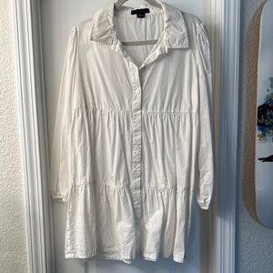 Sanctuary Cream Cotton Button-Up Shirt Dress